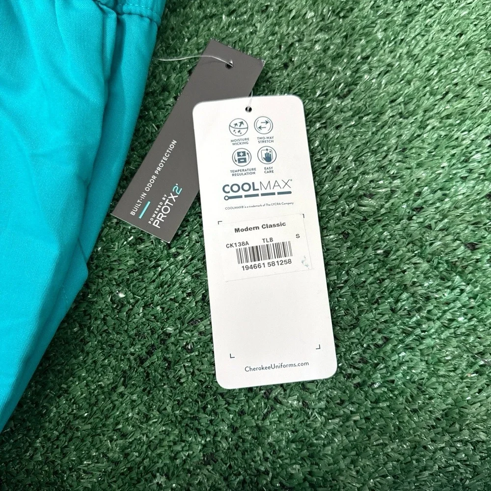 NWT‎ Cherokee Modern Classic Coolmax Teal Blue Jogger Size Small